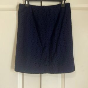 L.L. Bean navy eyelet skirt size 8